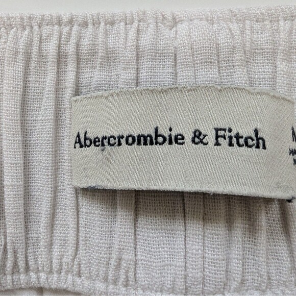 Abercrombie & Fitch White Linen Blend Pull On Pleated Pants - Picture 9 of 12